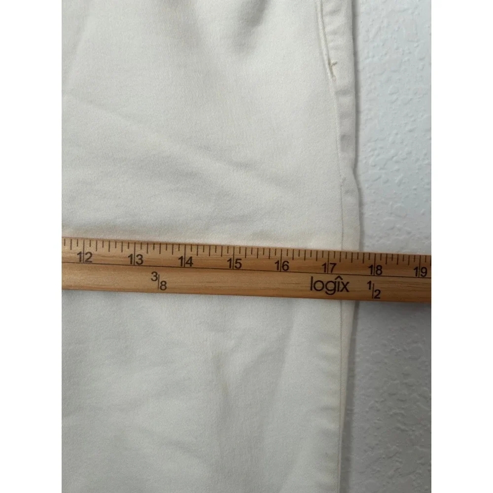 Free People Jeans Womens SZ 29 White Mid Rise Slim Fit Distressed Stretch Denim